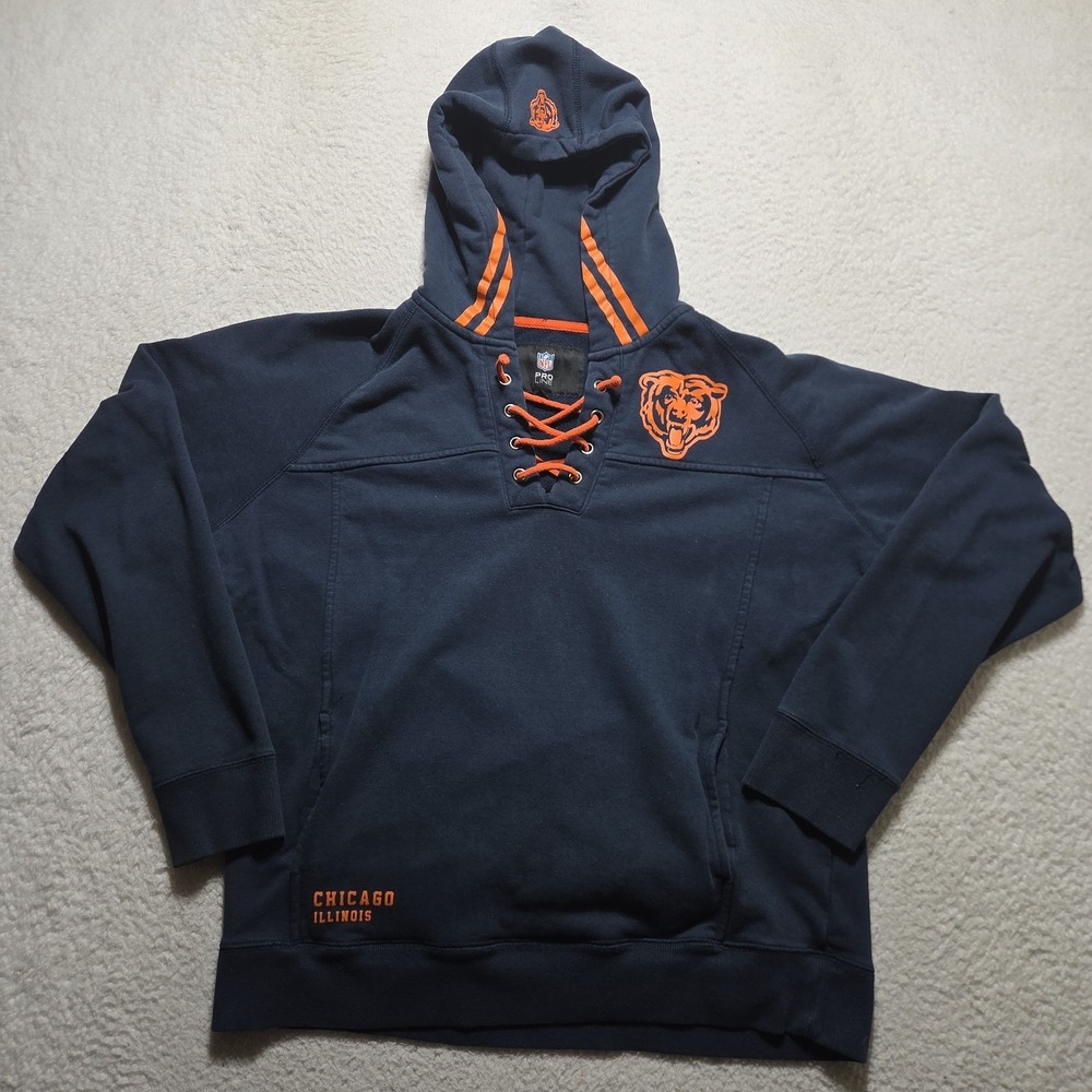 NFL Proline Chicago Bears Embroidered Hoodie Mens Size Large